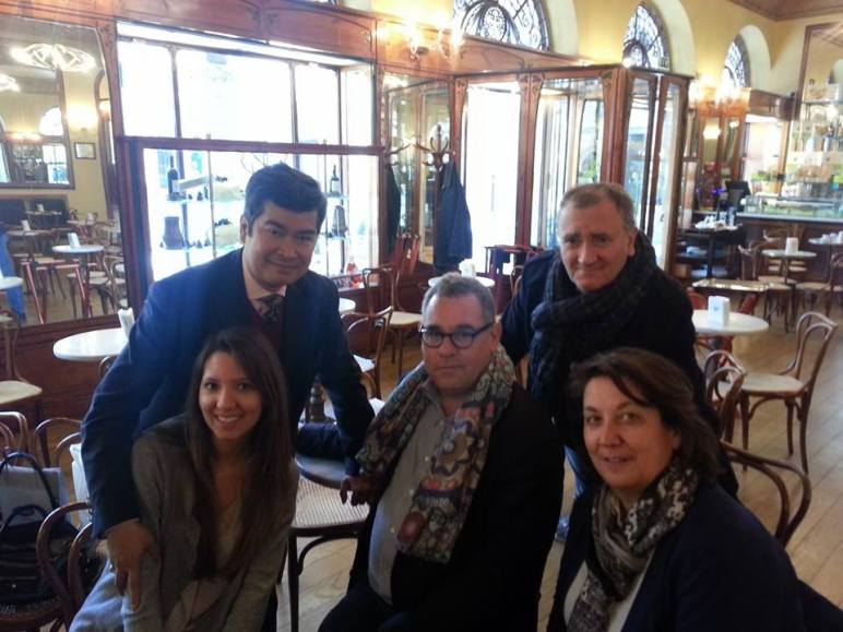 Olivier Michon, propriétaire du Château Livran avec nos amis d'Ascoli Piceno, Peppe et Maria-Rita Ceccarelli et leur fille, Letizia !