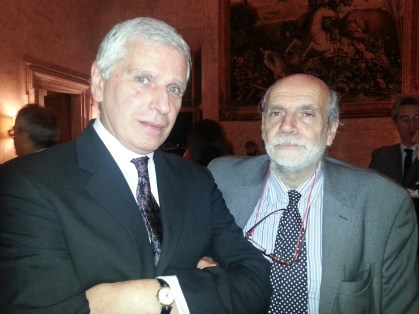 Le Marquis Vincenzo Grisostomi Travaglini en compagnie du grand journaliste Marco Vallora