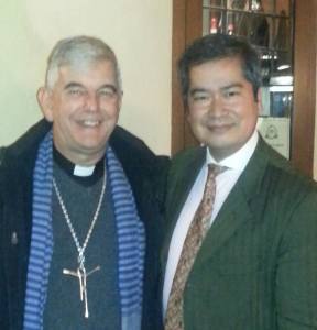 With His Excellency Bishop Enrique Figaredo Alvargonzalez at Roman "Trattoria da Luigi"  26 November 2014 