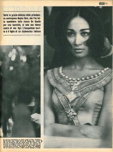 "Behind the graceful face of the Princess is hidden a young mother of two children. General de Gaulle himself thought she was a young girl. The unexpected husband is the son of an Italian diplomat."