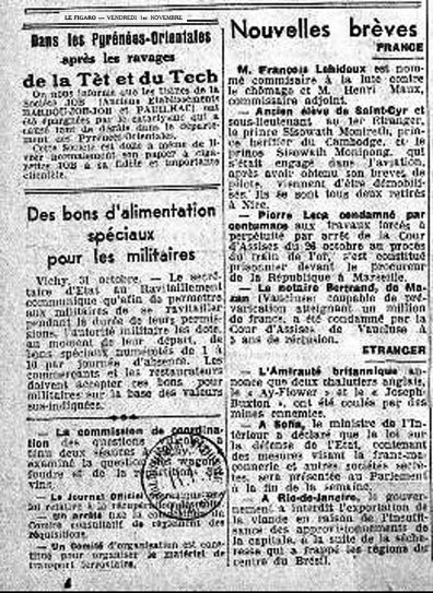 Figaro 1 novembre 1940 estratto