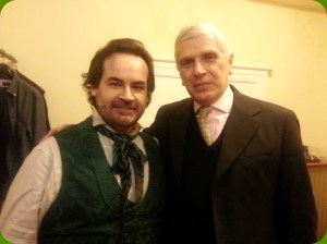 Il Tenore José Bros col Maestro Vincenzo Grisostomi Travaglini dopo la Generale di "Lucia di Lammermoor", Teatro Costanzi, Roma, 29 Marzo 2015