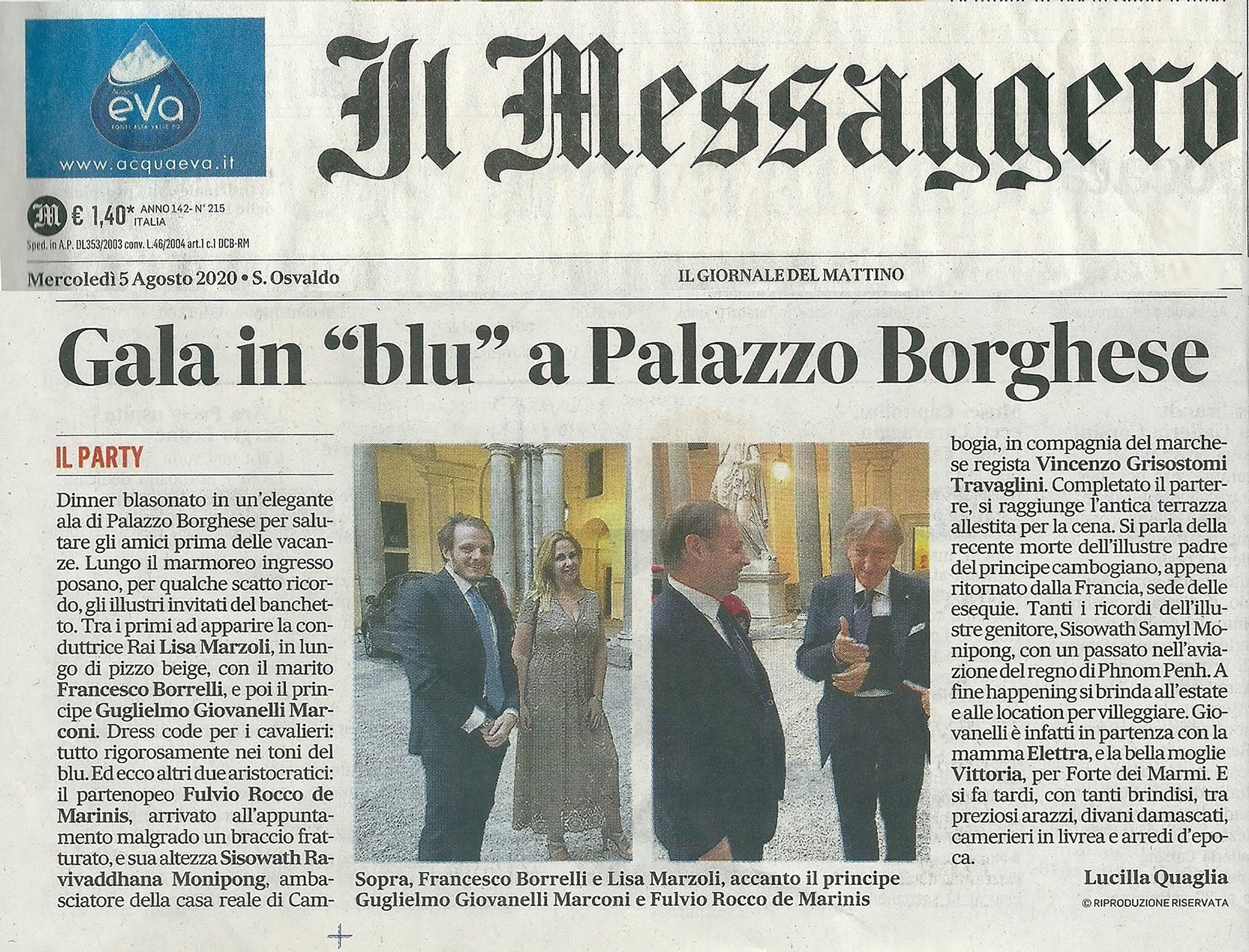 Messaggero 5 agosto 2020